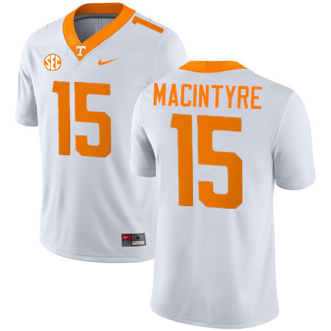 #15 George MacIntyre UT Vols Jerseys,Tennessee Volunteers College Football Jerseys Stitched-White